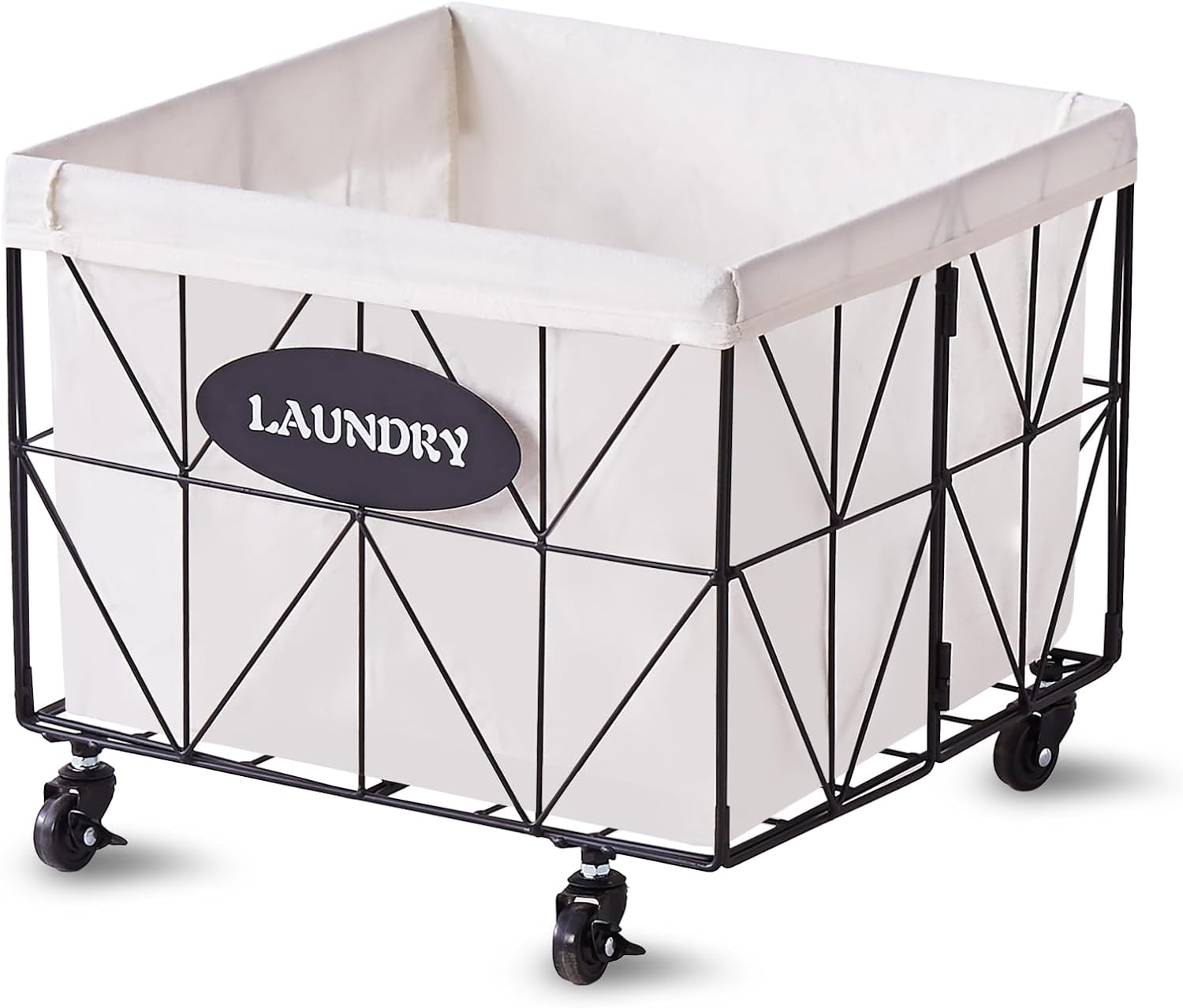 Mxfurhawa Collapsible Laundry Hamper with Wheels, 65L