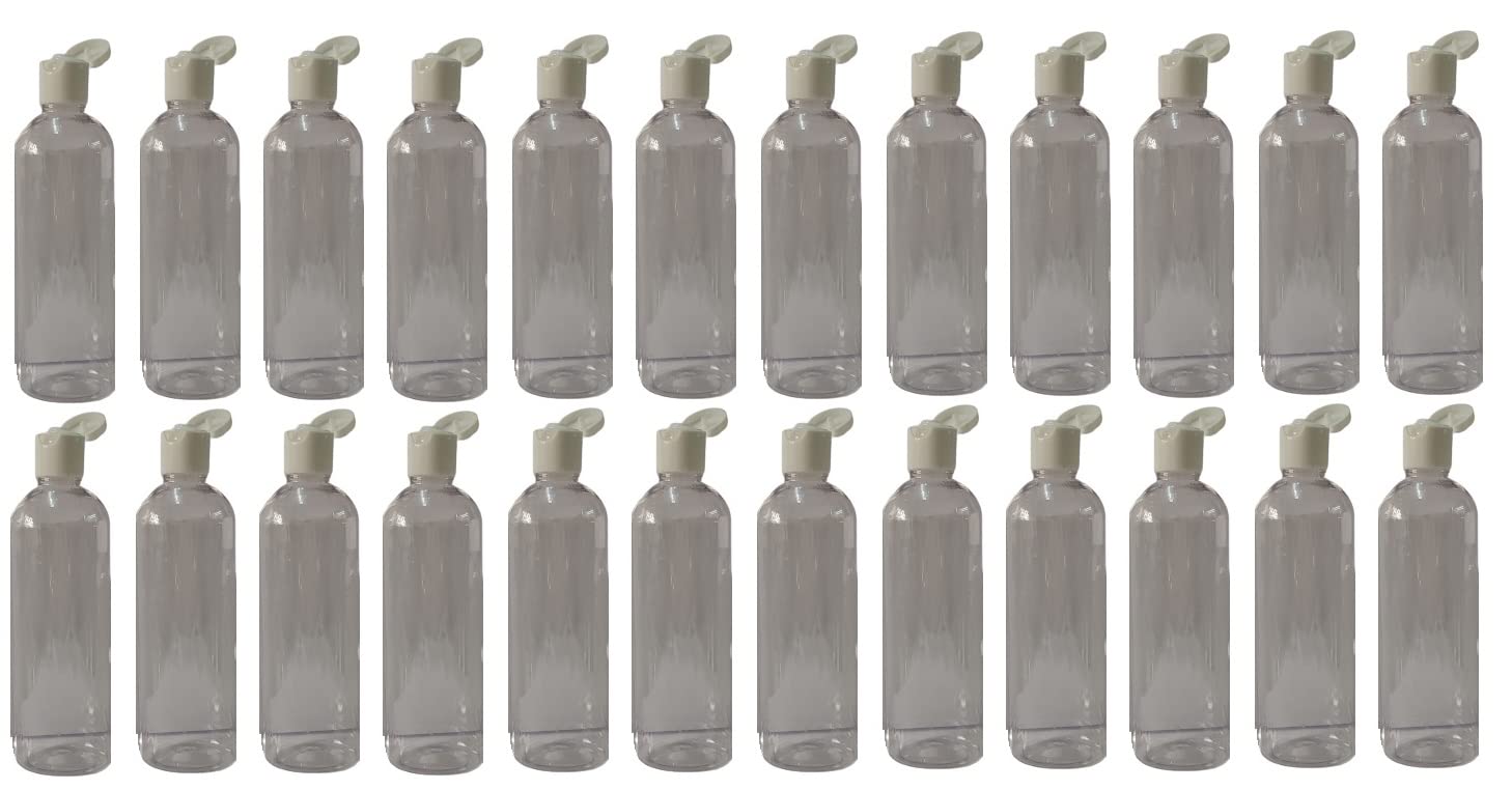 200 ml Empty ROUND Clear Plastic Bottles Size Cosmetic Travelling Containers Small Leak Proof Squeeze Bottles| Pack of 24-image-21