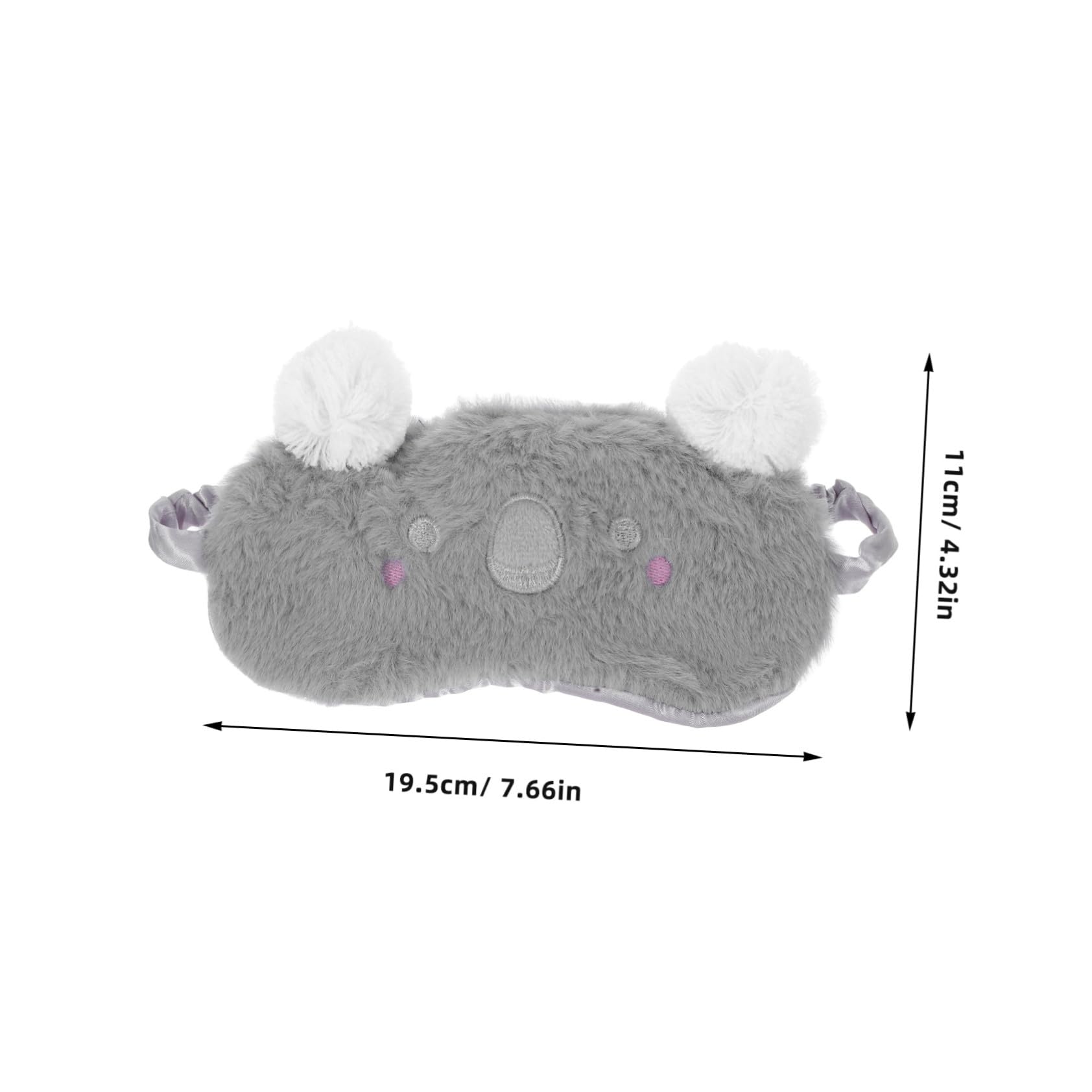 Masque de Sommeil Koala en Peluche Courte, Mignon et Cartoon | Portable et Confortable, Usage Bureau ou Voyage, Forme Compacte pour Adulte Petit