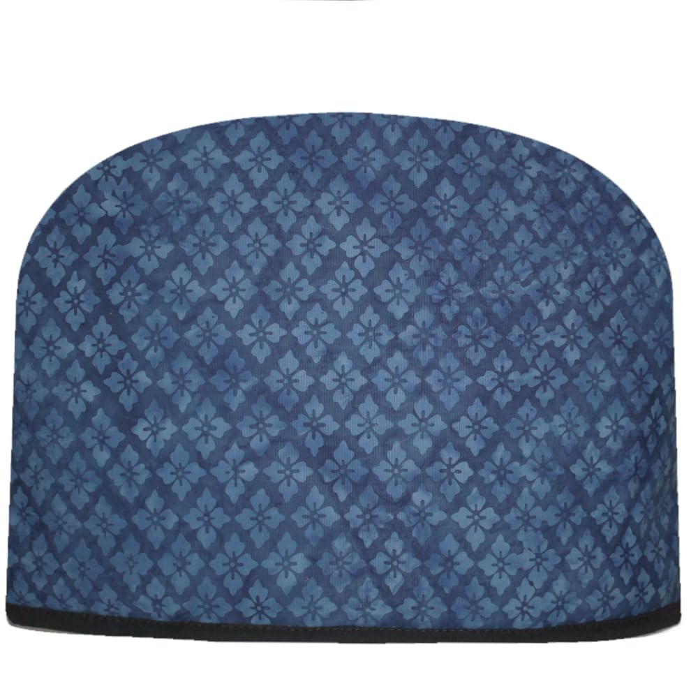 Batik Blue Diamond Gems Tea Cozy - Large Double Insulated Teapot Tea Cozy - Made in The USA