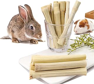 Rabbit Chew Toys, Rabbit Treats Made from Natural Sweet Bamboo, Keep Clean Teeth and Healthy Gums, Bunny chew Toys for Rab...