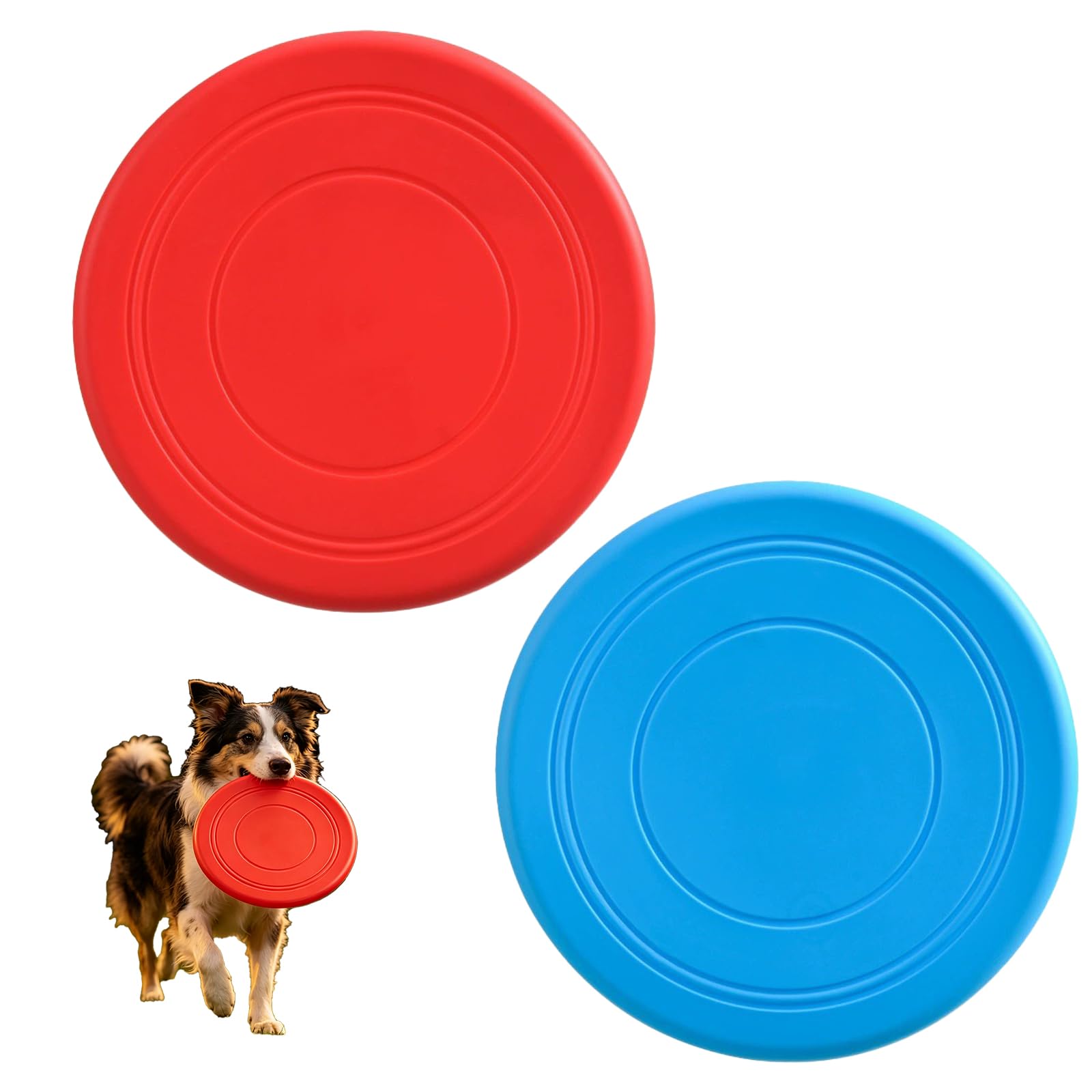 wudulangmany 2Pcs Dog Frisbee Toy Floating Fetch Disc for Outdoor Training