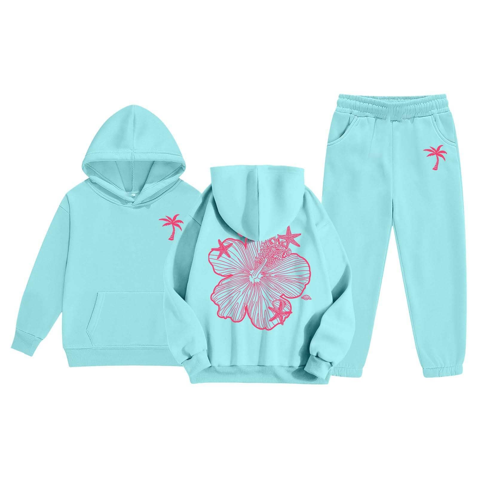 Generisch Niños Niños Niños Niñas Manga Larga Sólido Cálido Sudadera Sudadera Tops Pantalones Niños Trajes Chándal Ropa para Niños