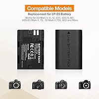 Vista 3 de LP-E6 LP E6N Replacement Camera Batteries and Rapid Dual Charger Set for 5D Mark II, III, IV, 5DS, 5DS R, 6D, 60D,6D Mark II, 7D, 7D Mark II,70D