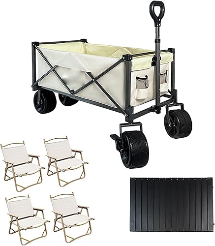 Carrito plegable con carga de 330 libras, carro de utilidad resistente al aire libre con mango ajustable y ruedas universales, portátil para