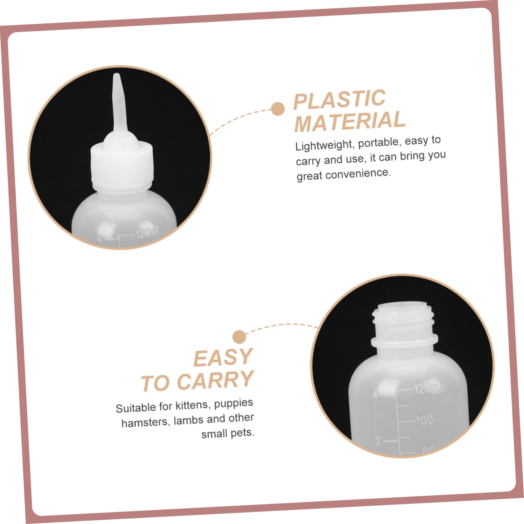 CORHAD Easy to Feed 4pcs Cat Dog Puppy Milk Feeder Small Pet Nursing Bottle Plastic for Newborn Pet