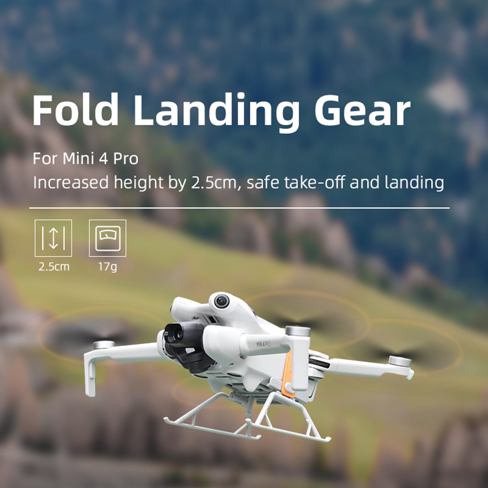 Piedini Di Atterraggio Rialzati Per DJI Mini 3 Pro – ZJRXM, Pieghevoli, Altezza 30mm, Colore Grigio, Proteggono Il Drone Da Urti E Sporco - 4