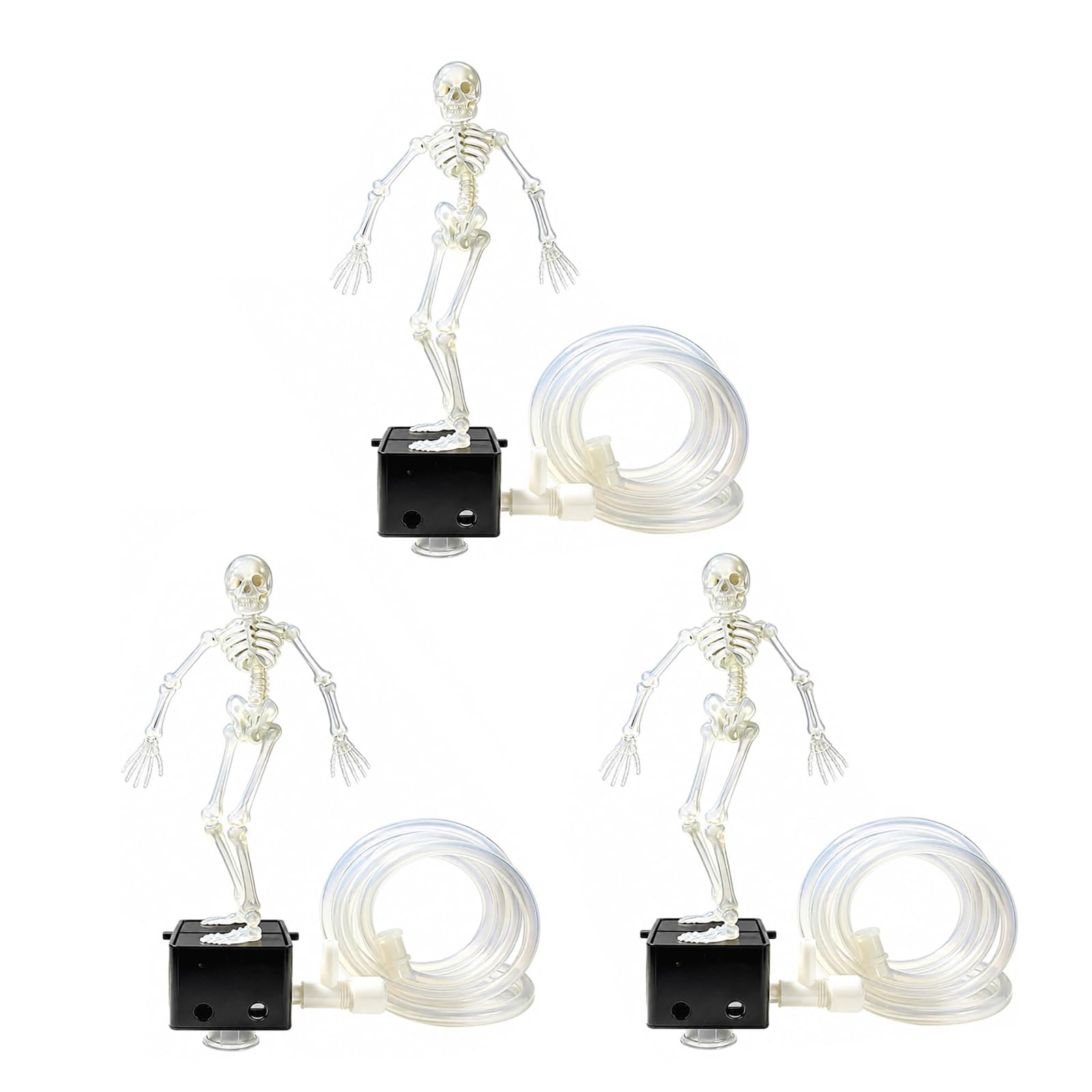 Dancing Skeleton Aquarium Bubbler with 1-Meter Hose for Fish Tanks (3pcs)