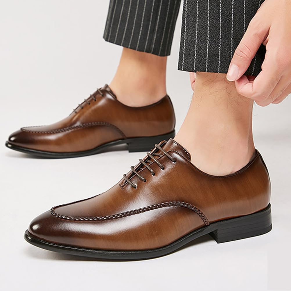 Hombres Formal Cordones Zapatos De Cuero Brogue Derby Negocios Trabajo Zapatos Oficina Vestido