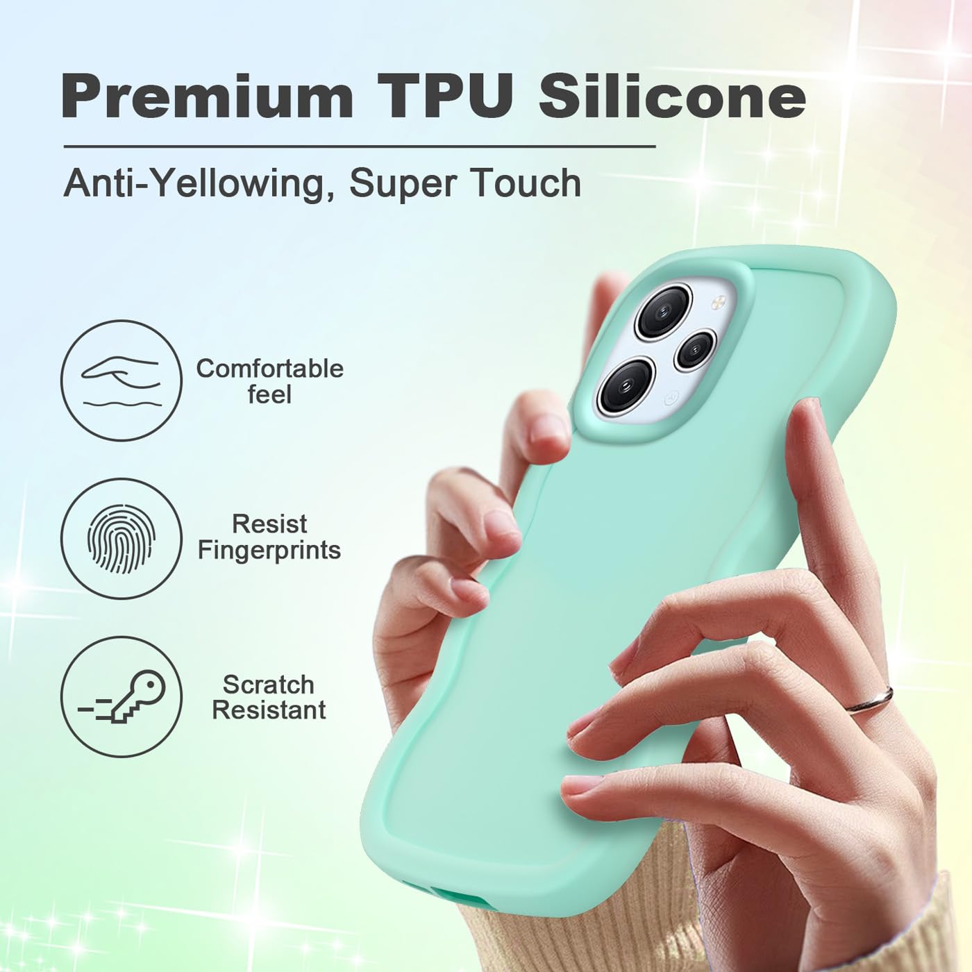 Funda Compatible Con Oppo A53 Con Purpurina Verde Transparente, Funda De Teléfono Para Oppo A53s De Silicona Suave TPU Transparente Para Mujeres Y Niñas, A Prueba De Golpes, Funda Delgada (verde