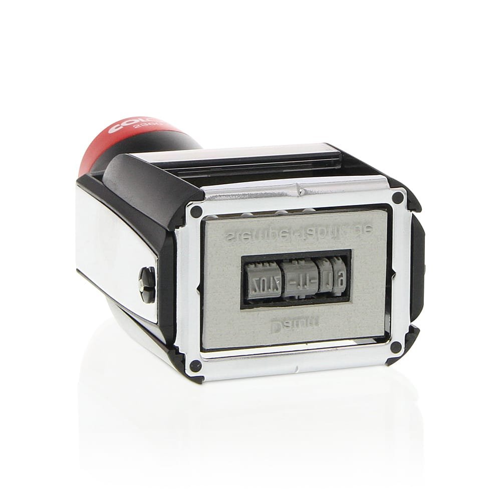 COLOP Classic Line 2360 - Timbro datario con 2 classificazioni e pinzette per personalizzare il testo desiderato, 17 x 8 x 5,5 cm