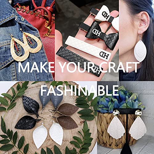 Lotofun 8Pcs/Set Braided Faux Leather Sheets Weave Embossed Textured Beige Series Mixed Woven Lattice Striped Vinyl Fabric A4 8X12 Inch For Making Bohemia Leaf Earrings Hair Bow Handbag And Diy Crafts #TOP6