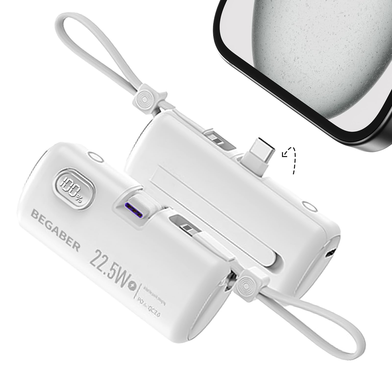 Amazon | BEGABERモバイルバッテリー 軽量 小型 iPhone 15/16