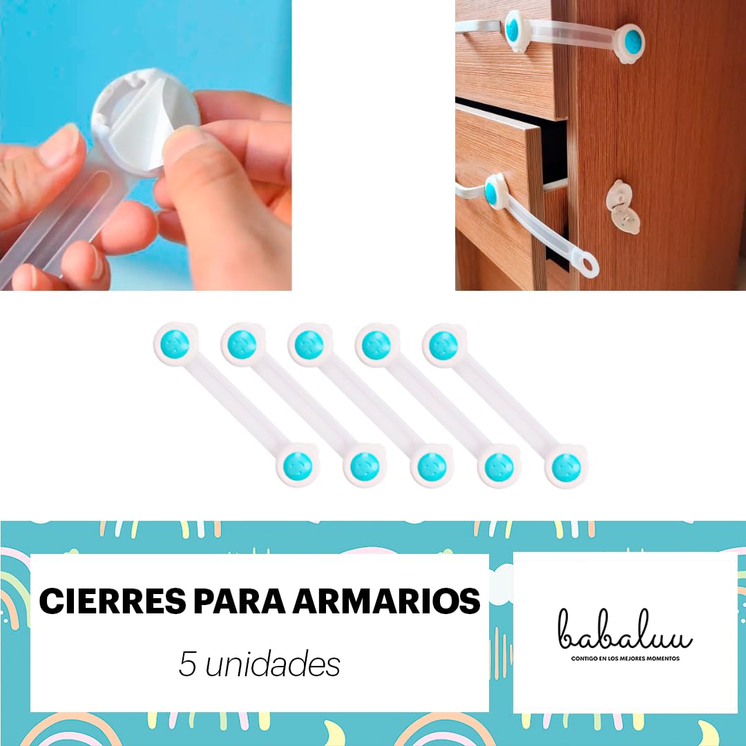 Kit Seguridad Bebes Niños - 6 Metros Cinta Acolchada - 8 Protectores Esquinas Espuma - 5 Topes Puerta - 5 Cierres Seguridad Armarios – 5 Cierres Seguridad Cajones. Blanco Marfil (Blanco)