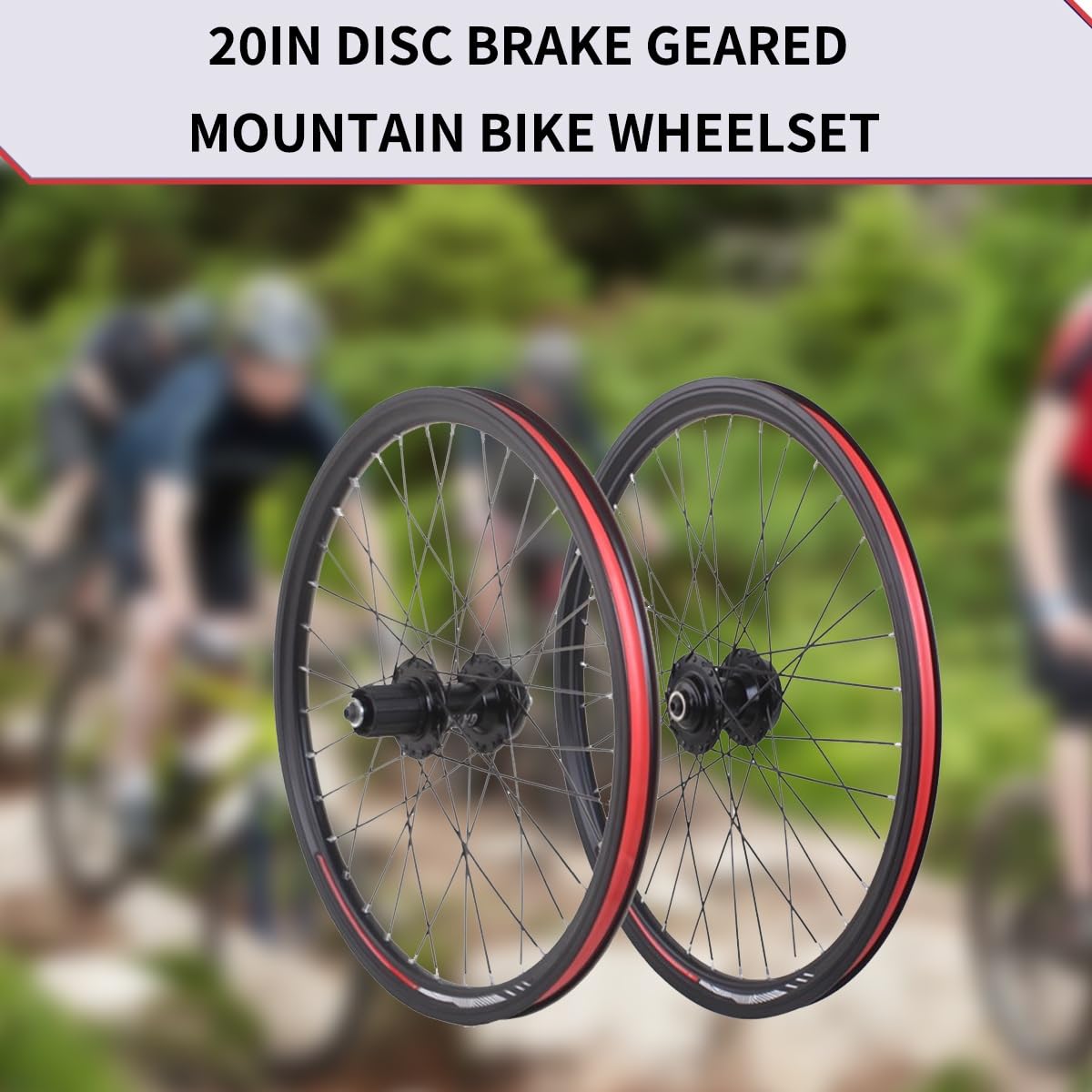 Ruedas de Bicicleta de montaña de 20 Pulgadas, Frenos de Disco, velocidades Variables, bujes de Cassette HG de 36 Orificios, Llantas de aleación de Aluminio de Doble Capa, 100 mm d