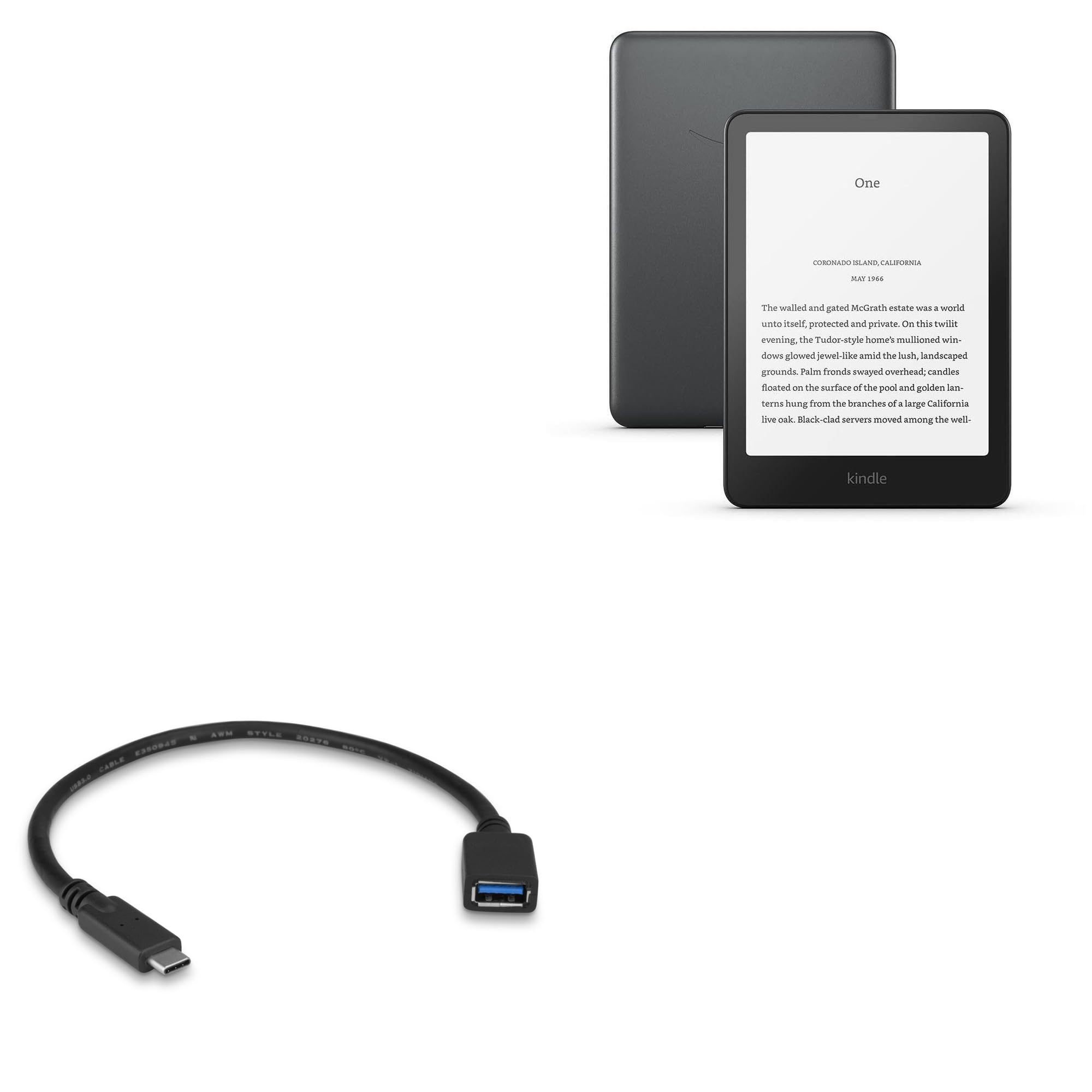 BoxWave Cable Compatible with Amazon Kindle Paperwhite 12th Gen (7 in) - USB Expansion Adapter, Add USB Connected Hardware to Your Phone