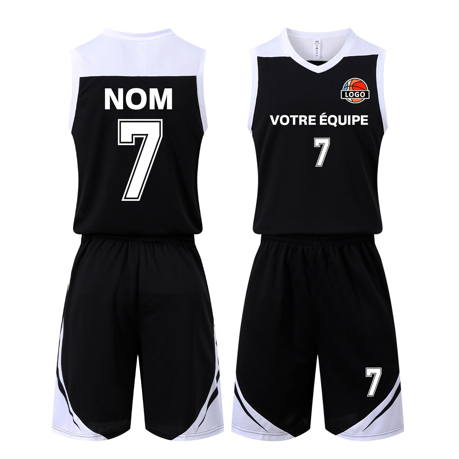 Maillot de Basket Personnalisé Enfant Homme Femme et Nom Numéro Logo