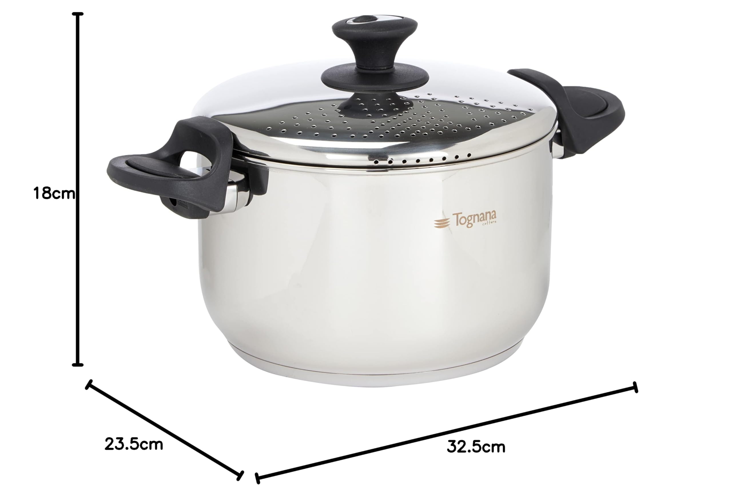 Tognana Vanitosa Set Pastapot, Acciaio Inossidabile, Argento, 32.5 x 18 x 23.5 cm