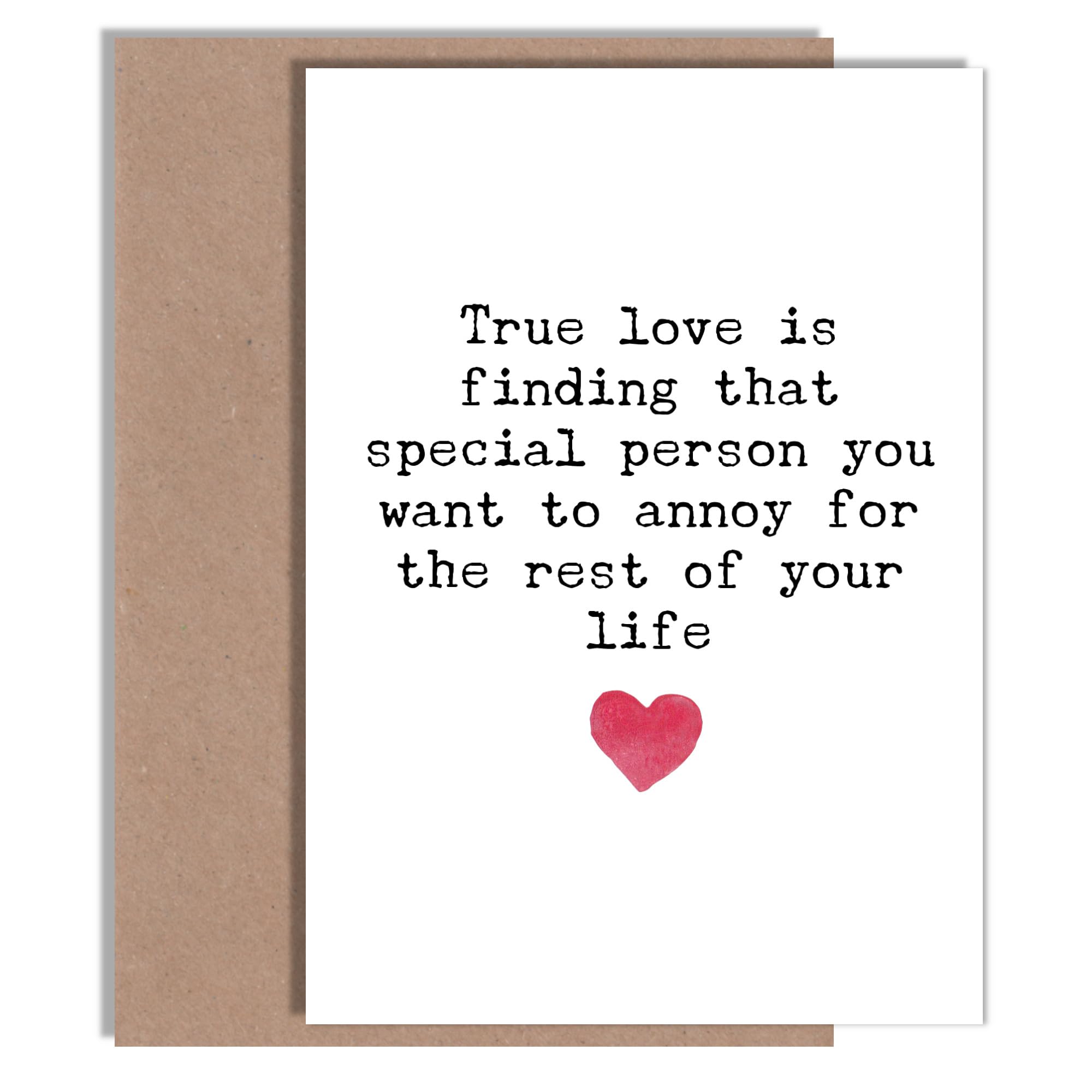 Valentine's Day Card for Husband, Wife, Boyfriend, or Girlfriend True Love - A5 | Blank Inside with Envelope