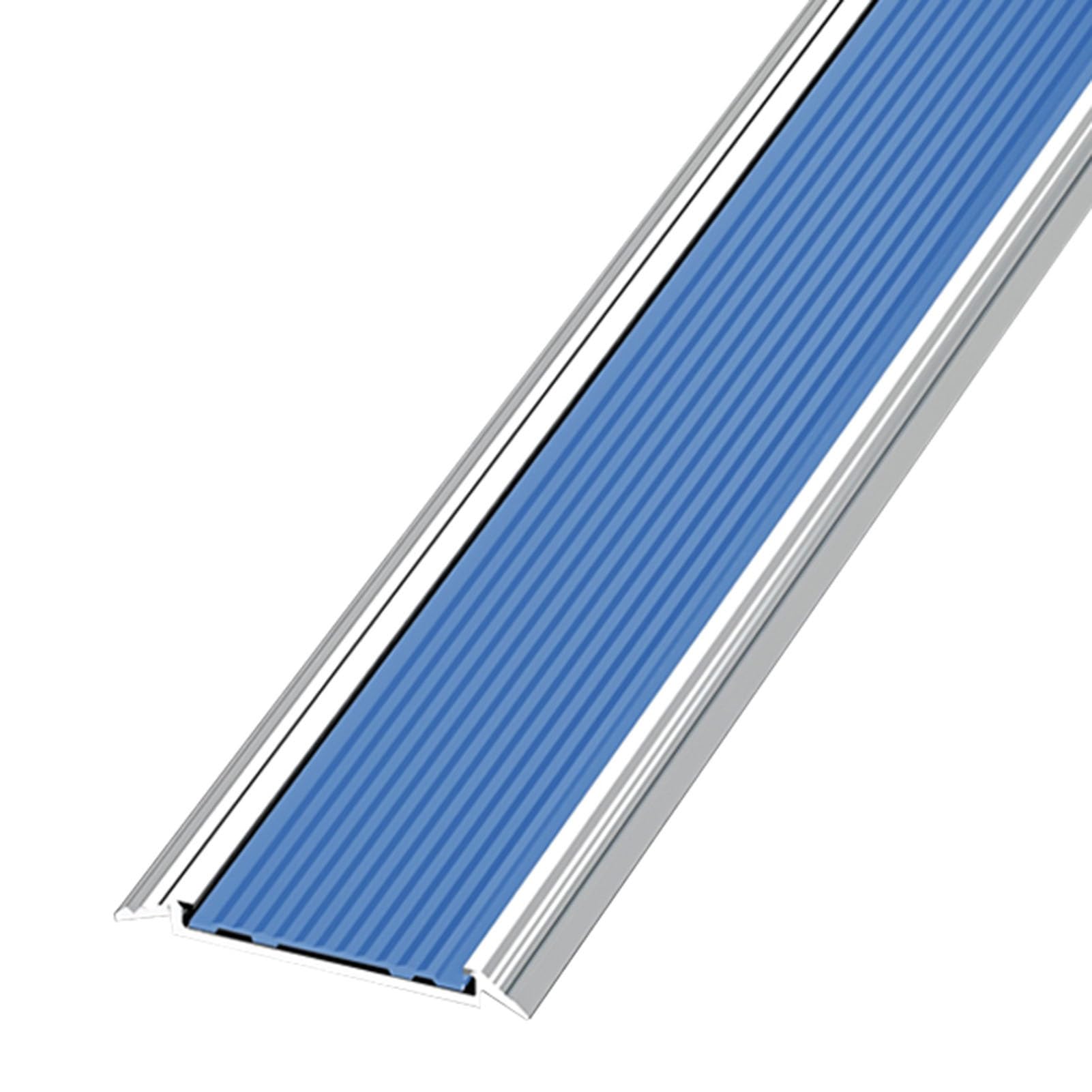 Perfil de Borde Tira de Transición Plana para Escaleras, Molduras para Escaleras de Piso de Vinilo con Tiras de Goma Antideslizantes, Cojines Interiores Al Aire Libre de La Escalera ( Color : Blue , S