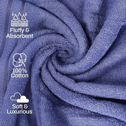 Image of Layers 100% Cotton Bath Towel | True Care Collection | 380 GSM Super Absorbent | Soft & Quick Dry | Shrink & Pill Resistant | Purple Solid Minimalist | 1 Piece for Men & Women | 60 x 120 cm