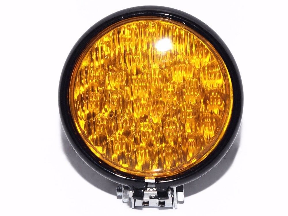 Faro Moto 12.7x10.2 Cm 12V In Acciaio - Luce Tonda Per Cafe Racer, Retro Bobber, CB E Personalizzazioni Old School - 3