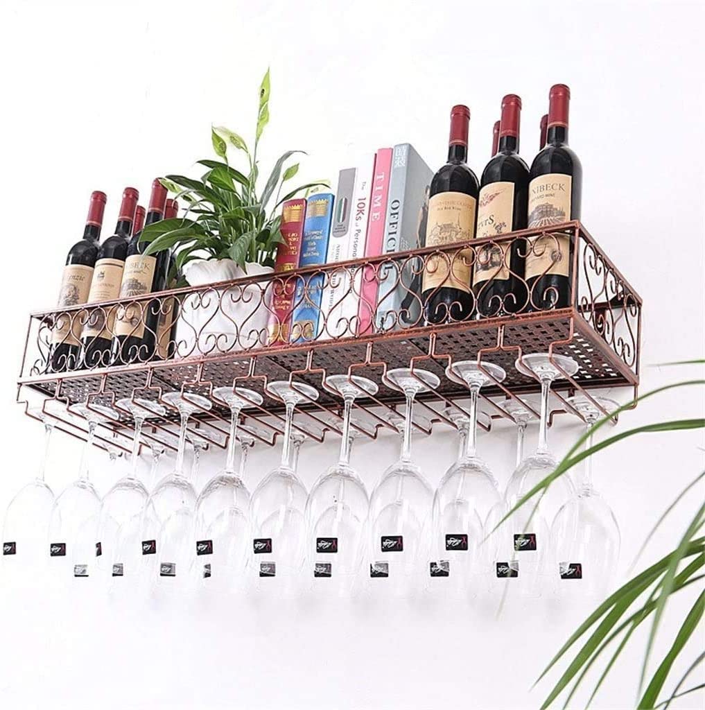 Unité de stockage de vin murale en bronze au design suspendu raffiné