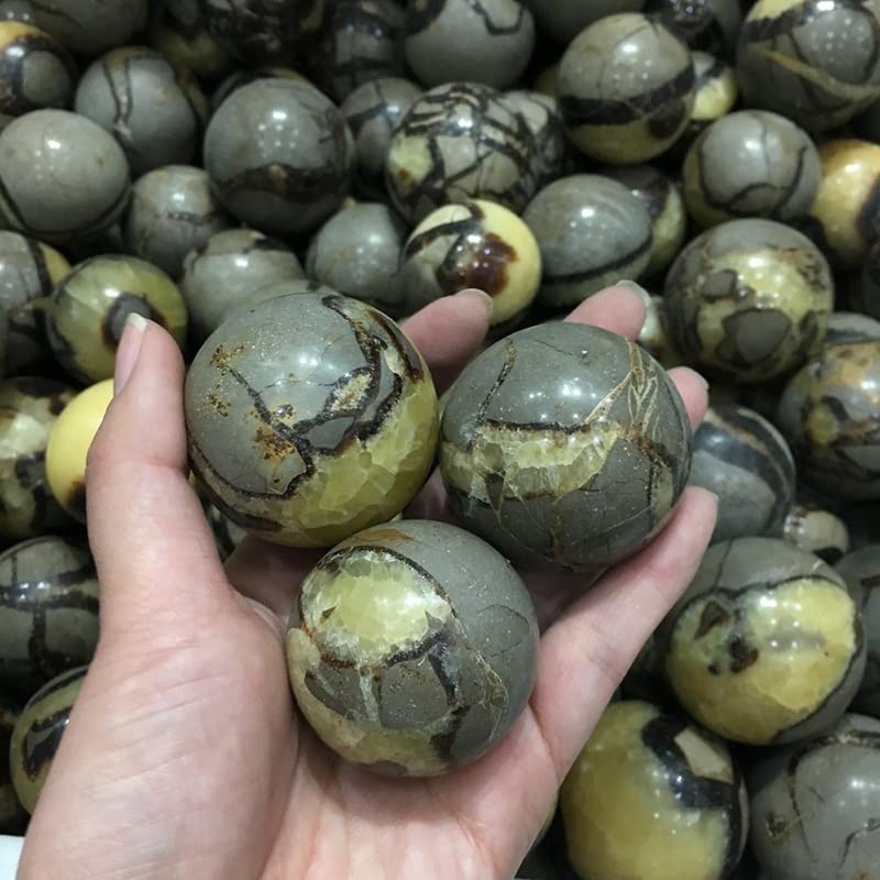 Esfera Septarium de 40mm: Set de 3 bolas de piedra natural para decoración del hogar 7