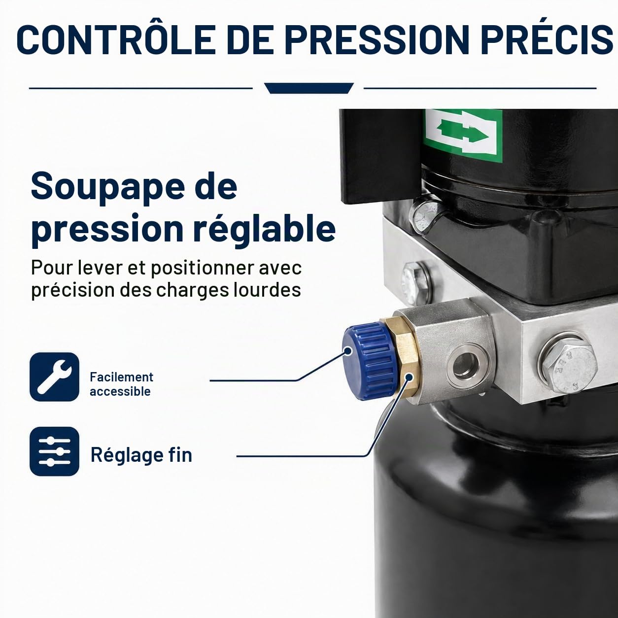 Pompe hydraulique - 10 l - Groupe hydraulique - 2200 W - 220 V - Pompe hydraulique à action simple - Pour ascenseurs, chariots élévateurs, etc