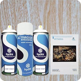 STARTER Kit Hidroimpresion: 1 Activador 400 ml + 1 barniz y color de fondo adecuados de 400 ml + 1 Manual + 1 Lámina hidroimpresión madera. Ancho: 100cm. Largo: 800cm (HMA-218)