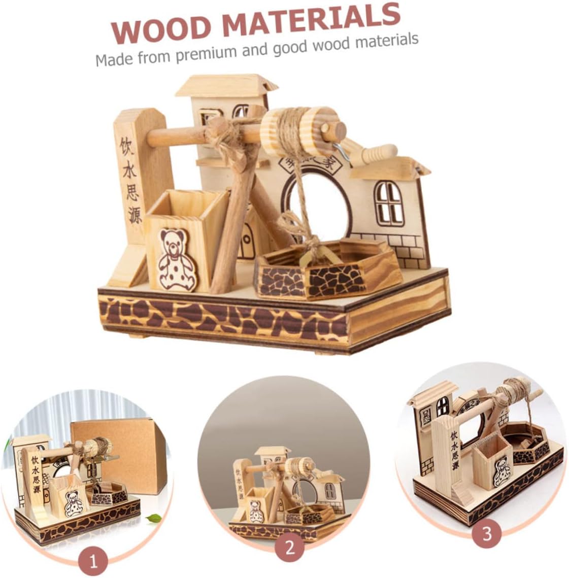 ORFOFE Realistic Office Toy Simulation Craft Miniature Kit in Wood for Adults