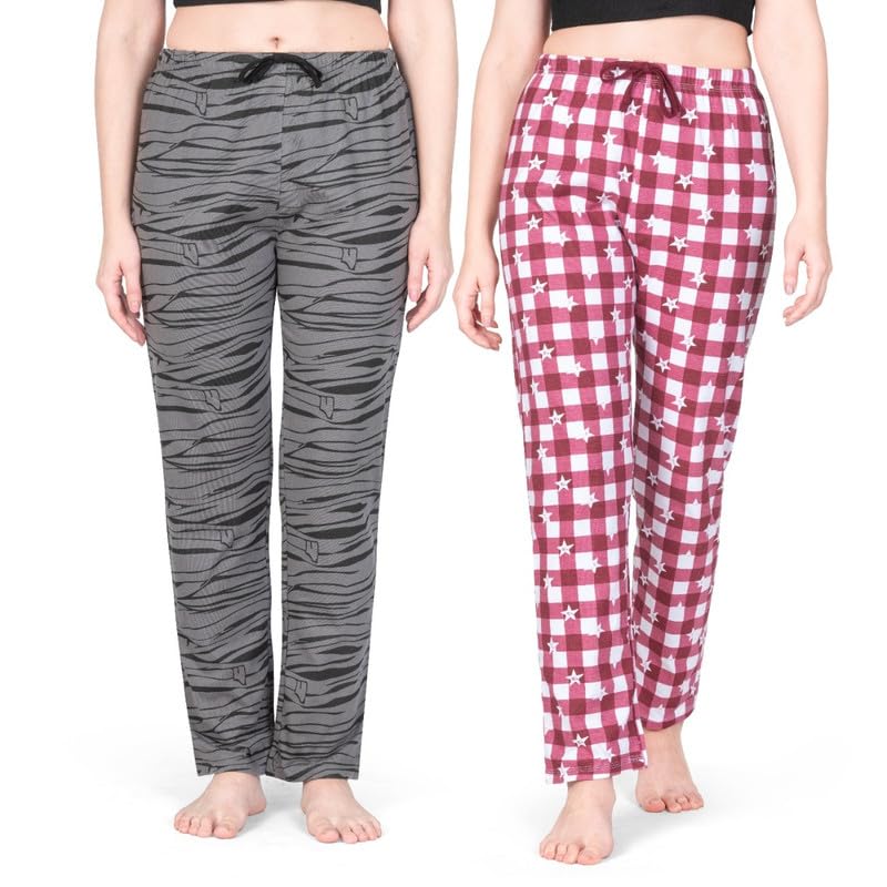 Image of Real Basics Womens Cotton All Over Print Pyjamas (Set of 2)