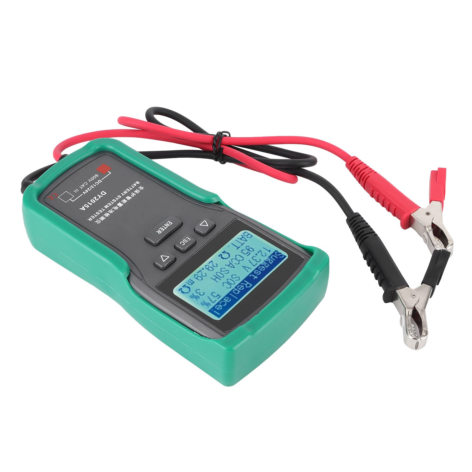 Probador de batería de Torvex, analizador de carga de voltaje 12V - 24V para verificación de la batería del automóvil, DY2015A Capacidad de control, Herramienta de prueba de carga