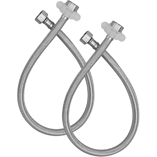 Orvos Connection Pipe 36 Inches Premium 304 Stainless Steel for Hot & Cold Supply To Geysers, Sinks, Basins and Flush Tanks, Set of 2