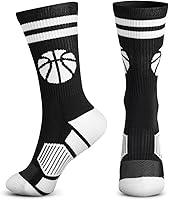 ChalkTalkSPORTS Elite Basketball Crew Socks - Moisture-Wicking Performance Mid-Calf Socks for Youth & Adults, Multiple Colors