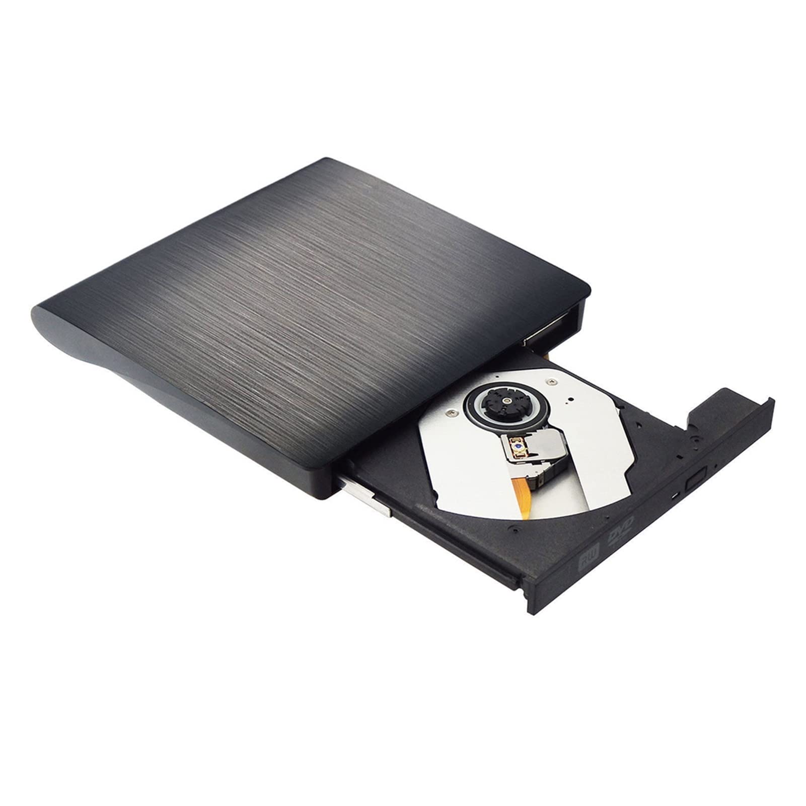 Portátil DVD Jugador USB 3.0 Unidad óptica Externa Delgada CD-RW Lector Quemador Compatible Entretenimiento música Video película Audio TV Portátil(Bianco)