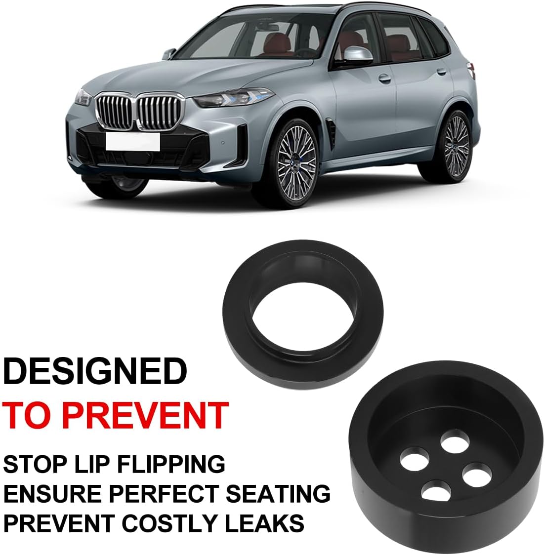 Motoparty Front Crankshaft Seal Install Tool for BMW M57 M47, 2-Piece Aluminum Set