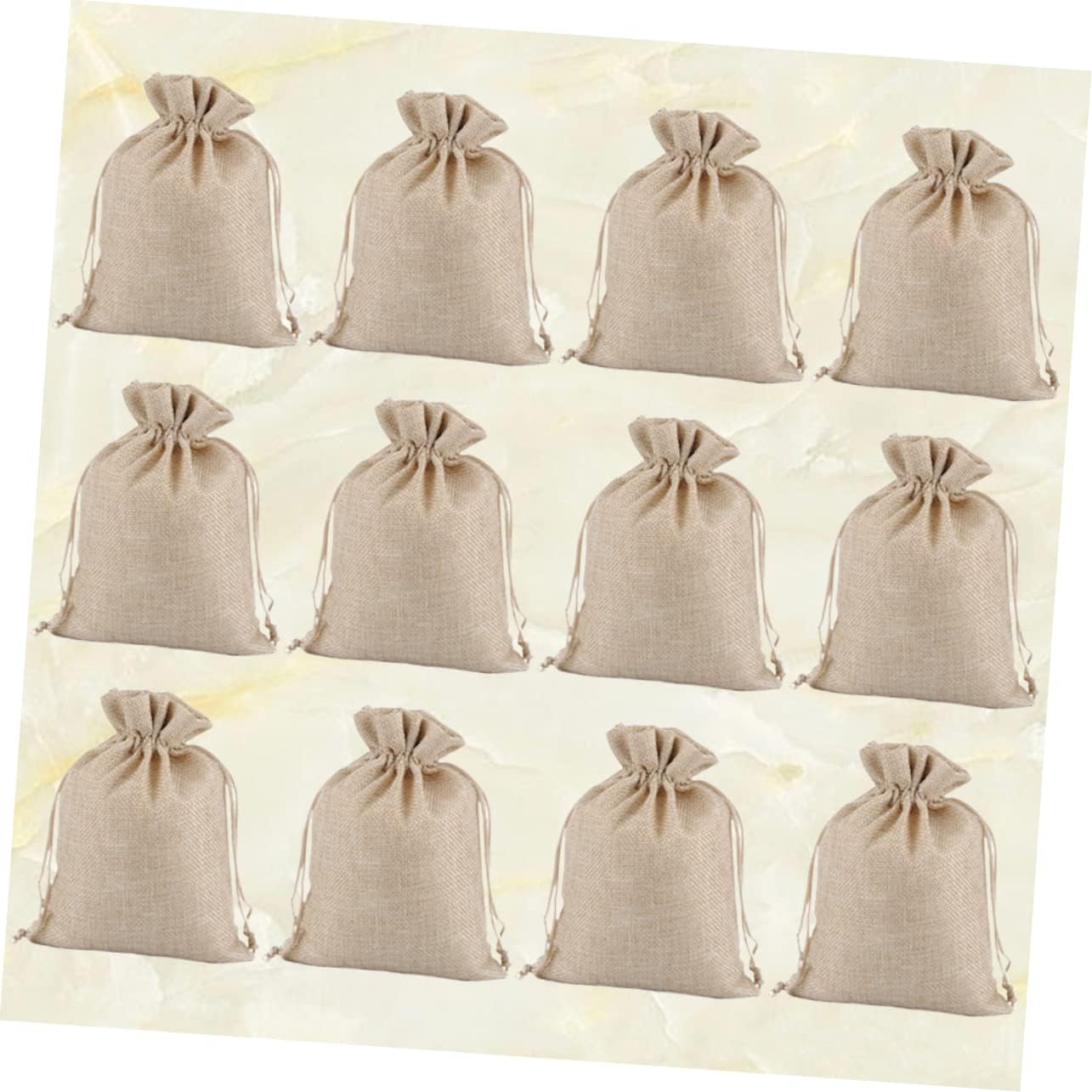 Outanaya 20pcs Sackcloth Drawstring Bags Portable Flax Storage Pouches for Home Party Events