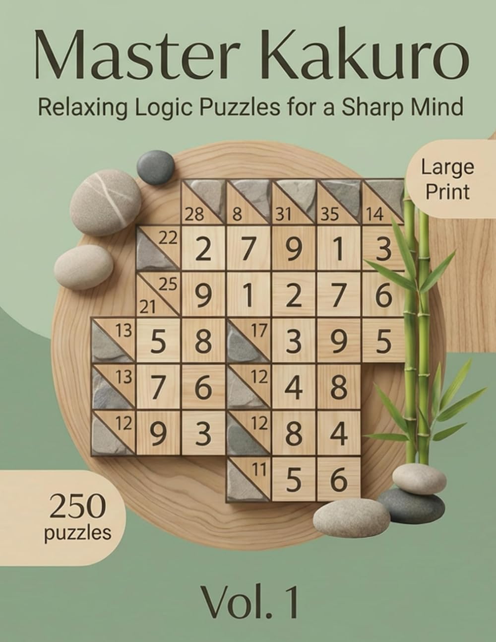 Master Kakuro: 250 Large Print Number Puzzles for Brain Health & Cognitive Fitness | Beginner to Expert with Solutions