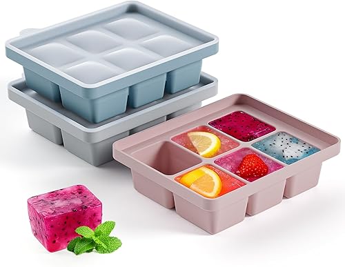 Miniatura 8 de Bandeja para congelador de alimentos para bebés con tapa, moldes de silicona de fácil liberación para contenedor de almacenamiento de alimentos para