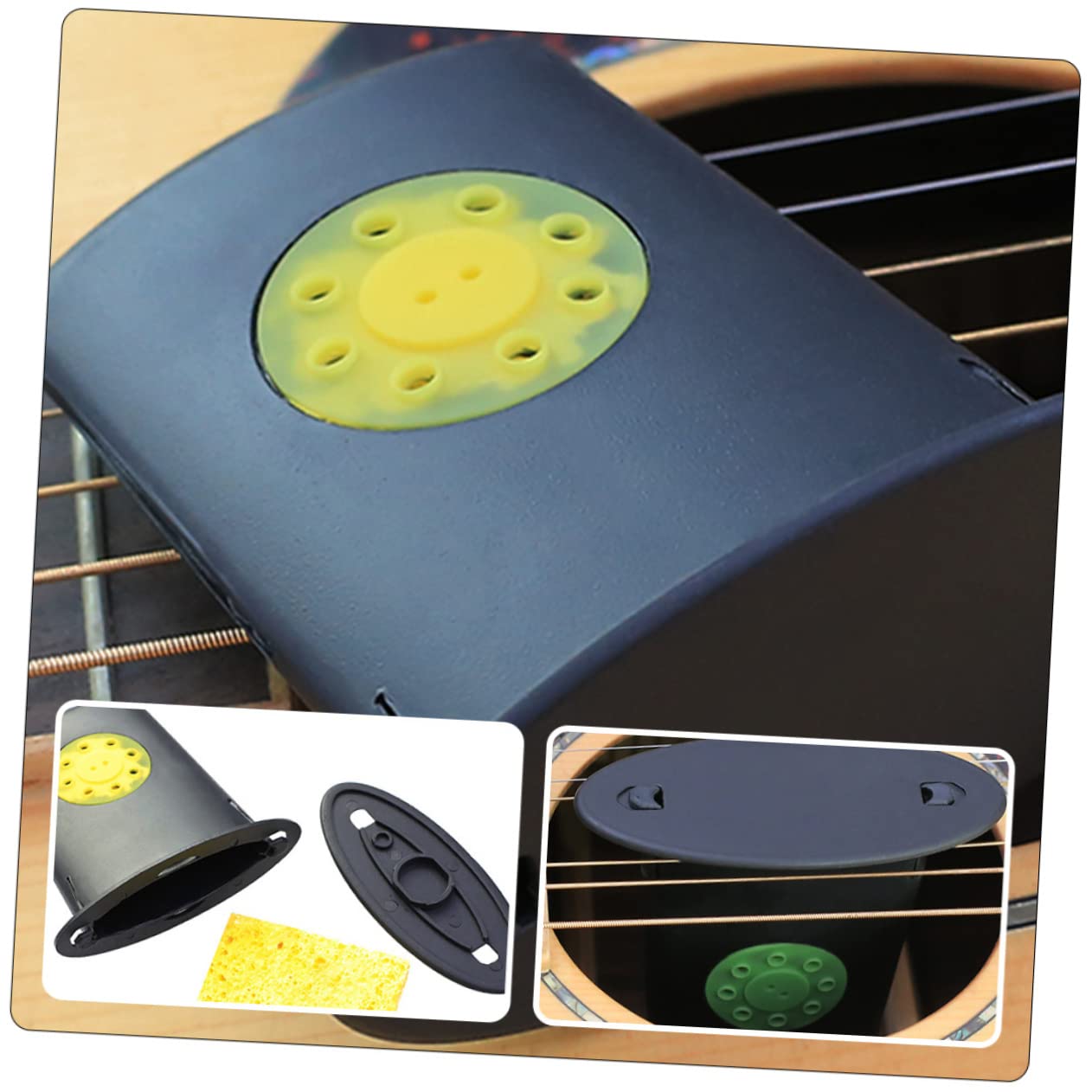 Abaodam Mini Humidificador De Guitarra (3 Unidades) Para Panel De Guitarra Con Orificio De Sonido Humidificador Portátil Regulador De Humedad De Guitarra Plástico Resistente.