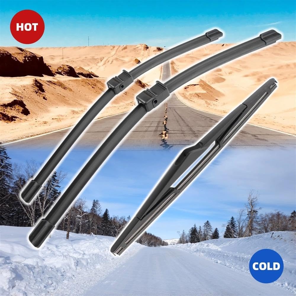3 Uds Para Caddy 2K 2004-2007 Escobillas Limpiaparabrisas Delanteras Traseras Accesorios Ventana Parabrisas 24 "+ 19" + 16" Limpieza Parabrisas