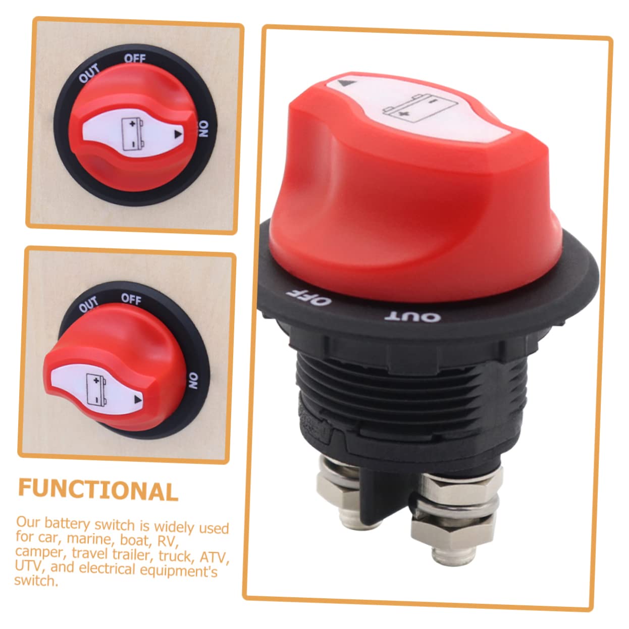 BESPORTBLE 2pezzi Interruttore Scollegamento Batteria Per Auto e Camper Protezione Contro Perdite e Corrosione Design Semplice e Affidabile Facile Da Utilizzare e Resistente Nel Realizzato
