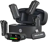 Hollyland Lark MAX 2 Combo Versão 4 Pessoas, Microfone Lavalier Sem Fio, Ideal para Gravação com Várias Pessoas, Microfone para Câmera, iPhone, Android, (4TX + 2RX + Case de Carregamento)