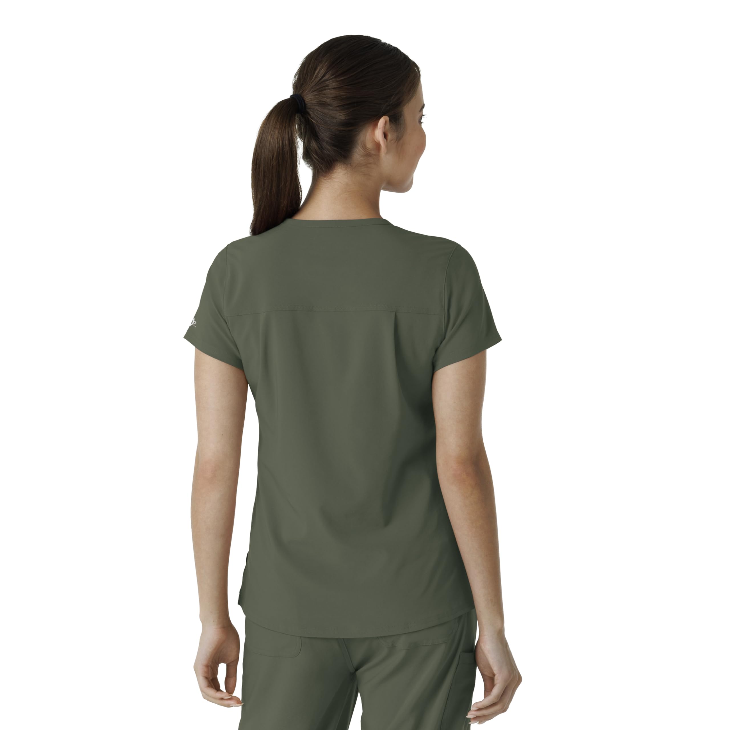Carhartt Scrubs for Women Force Cross-Flex Tuck-in V-Neck Tops with 1 Pocket Olive