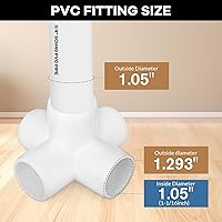 Vista 2 de Paquete de 12 codos de conexión de PVC de 3/4 pulgadas de 5 vías grado muebles para estantes de PVC DIY, marco de estructura de soporte