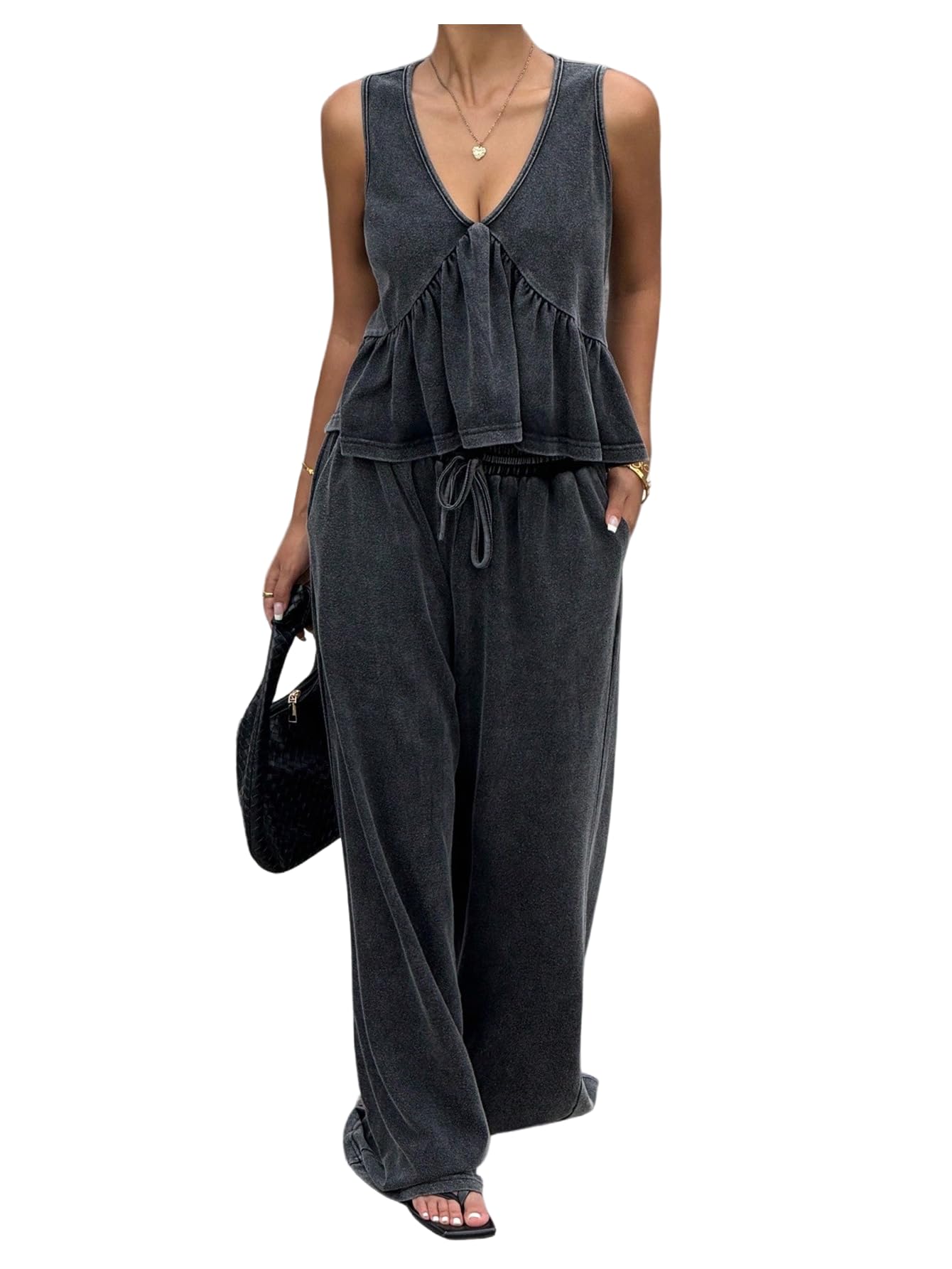 SOLY HUX Women's 2 Piece Sets Summer Matching Sets Pants Outfits
