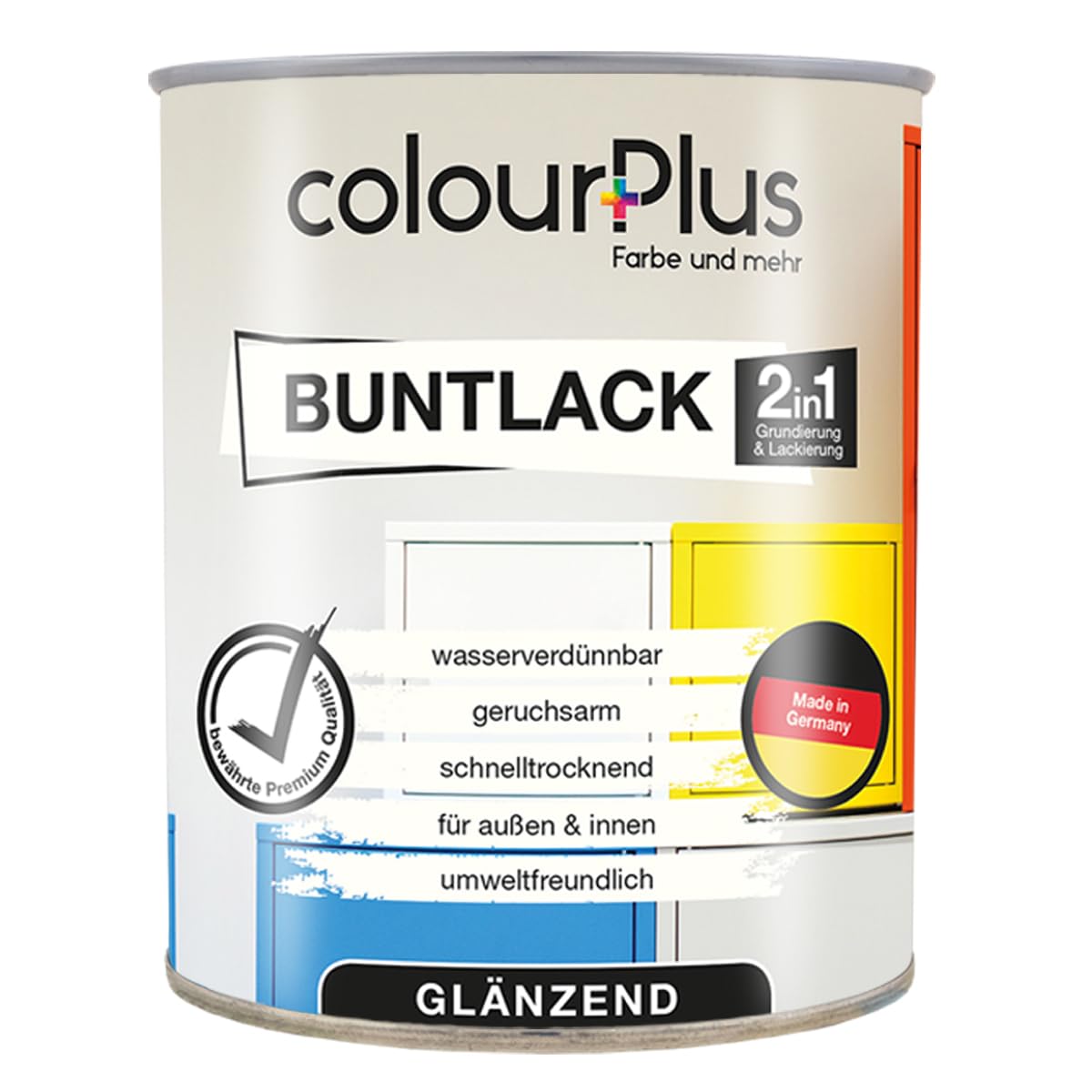 colourPlus 2in1 Buntlack Glänzend (750ml Schokoladenbraun/Braun RAL 8017) – Wetterfeste Holzfarbe Holzlack & Küchenmöbellack. Für Innen & Außen
