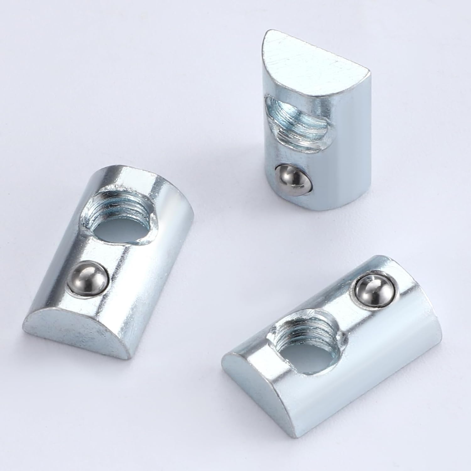 20 Packs T-Slot Nuts with Ball Spring, 1/4-20 Steel Roll in T-Nut, T-Nut Kit with Bolts, T Slot Accessory Hardwares for Aluminum Extrusion Profile Rail