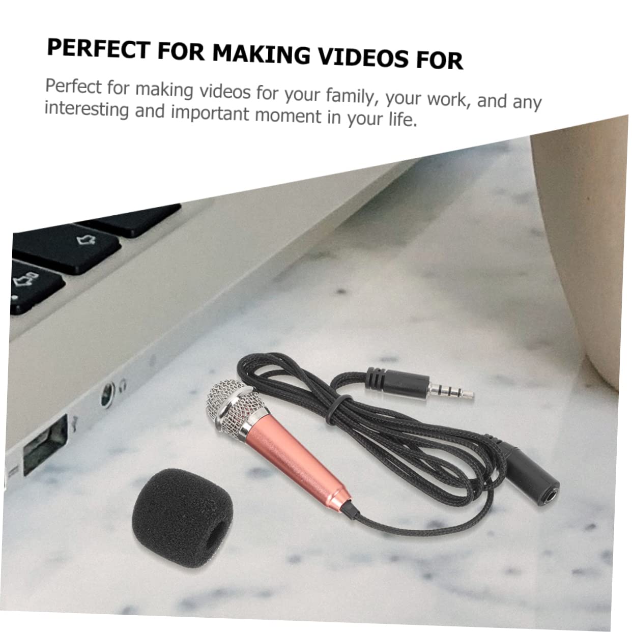 1 Set Adorable Portable Microphone for Phone and Laptop Lightweight Durable Easy to Use for Recording Karaoke and Content Creation Accessory for All Ages